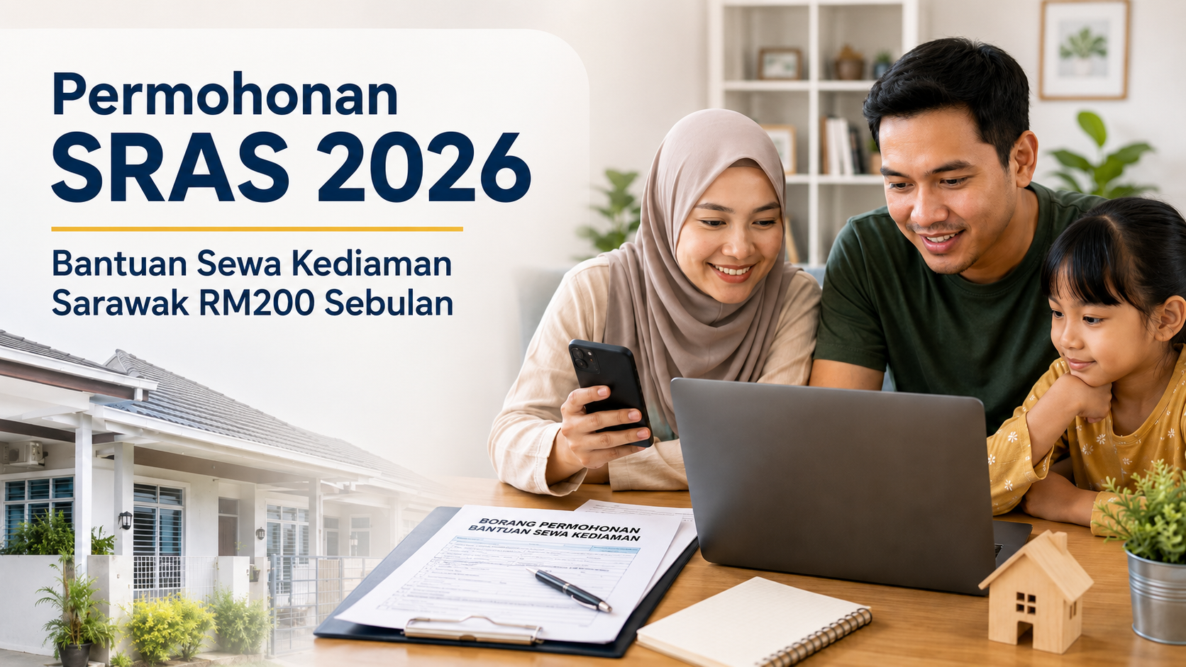 Permohonan SRAS 2026: Bantuan Sewa Kediaman Sarawak RM200 Sebulan
