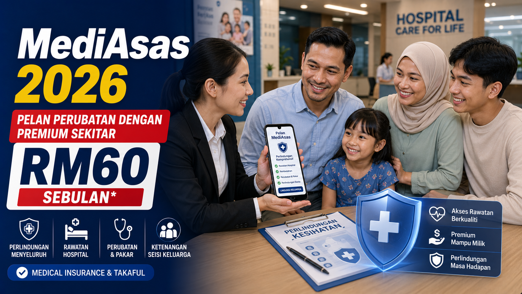 MediAsas 2026: Pelan Insurans & Takaful Perubatan Dengan Premium Sekitar RM60