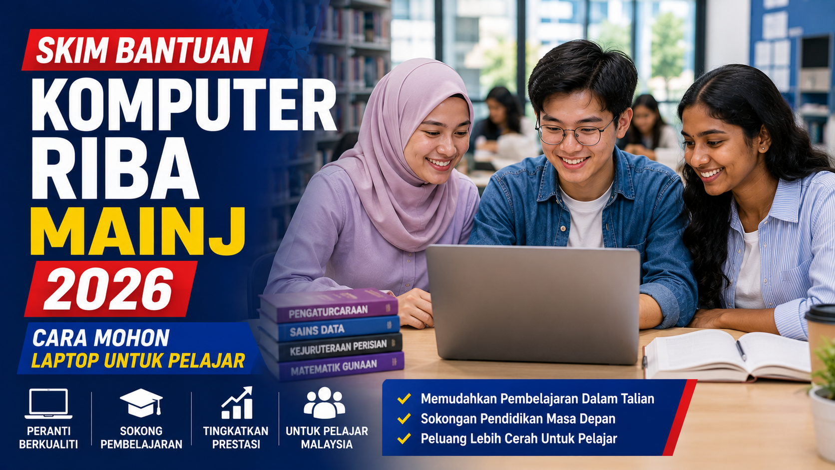 Skim Bantuan Komputer Riba MAINJ 2026: Cara Mohon Laptop Percuma Untuk Pelajar